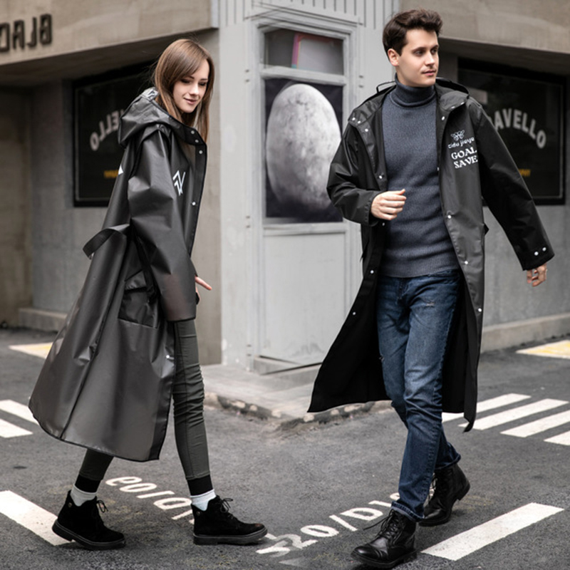 Women'S Fashion Raincoat - 2021 ファッション大人のロングレインコート女性男性レインコート防水フード付き黒屋外ハイキング旅行釣りサイクリングレインウェア
