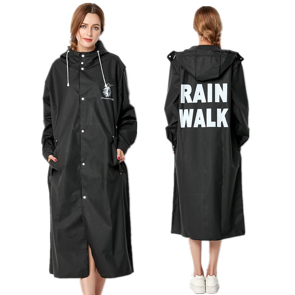 Women'S Fashion Raincoat - 男性と女性のための薄い黒のレインコート,新しいファッション,大きいサイズ,防水ポンチョ,長い,薄い,大人のためのレインウェア