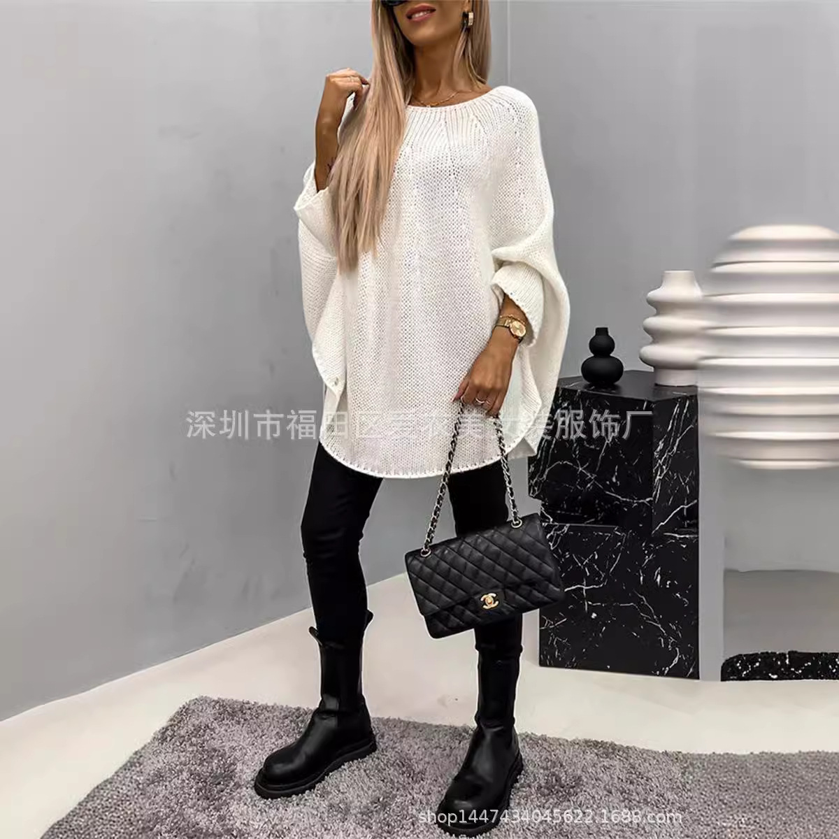 Women'S Fashion Raincoat - レディースニットケープレインコート風おしゃれニットショールセーター心地良いセーター婦人服トレンド2025