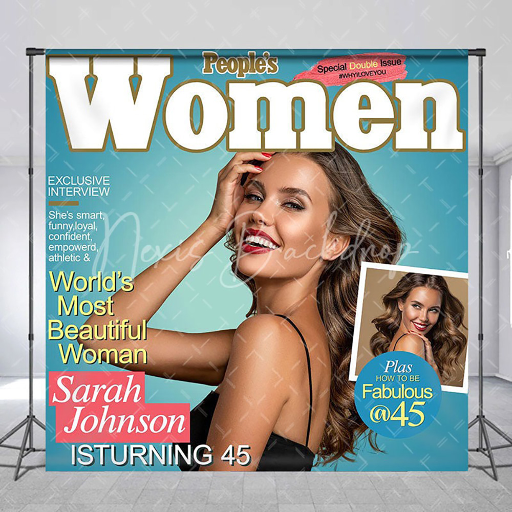 Women'S Fashion Magazine - パーソナライズされた女性雑誌風写真背景、ファッションカバー写真撮影背景、パーティー壁飾り