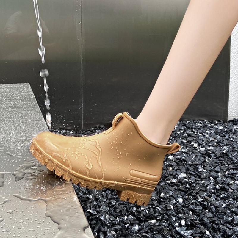 Women'S Fashion Rain Boots - ファッションプラスサイズ女性用シューズ2026秋新作レディースアンクルブーツ厚底滑り止めレディースレインシューズシンプル快適女性用ブーツ