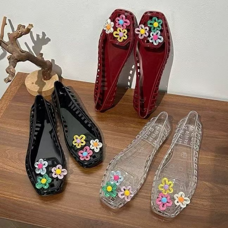中空かわいいドーパミンシューズシックな手作りフラワーゼリーシ - Women Fashion Hub のレビューと価格