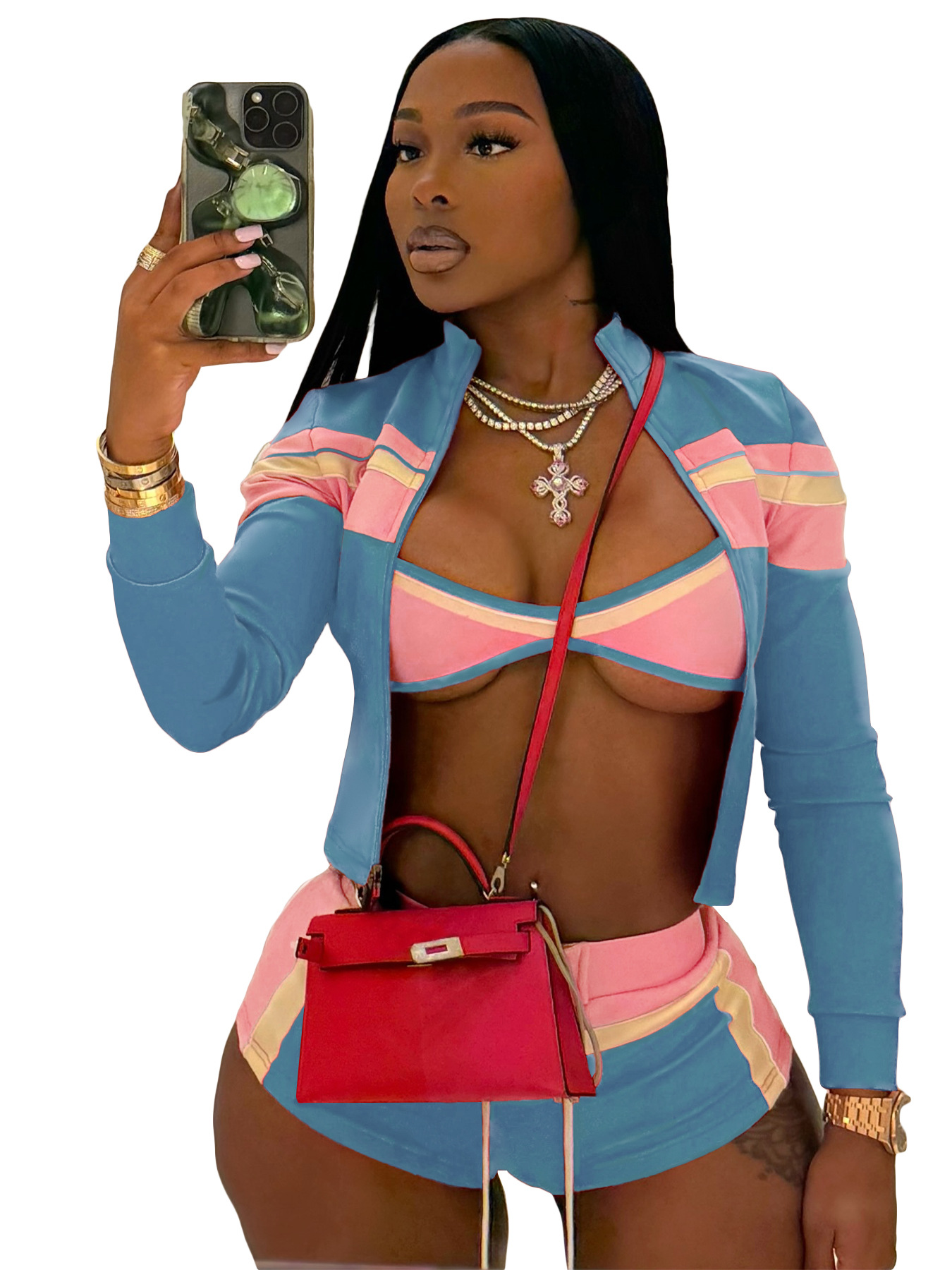 カスタムロゴ入りレディース新作プリントスプライシング長袖ワン - Women Fashion Logo のレビューと価格