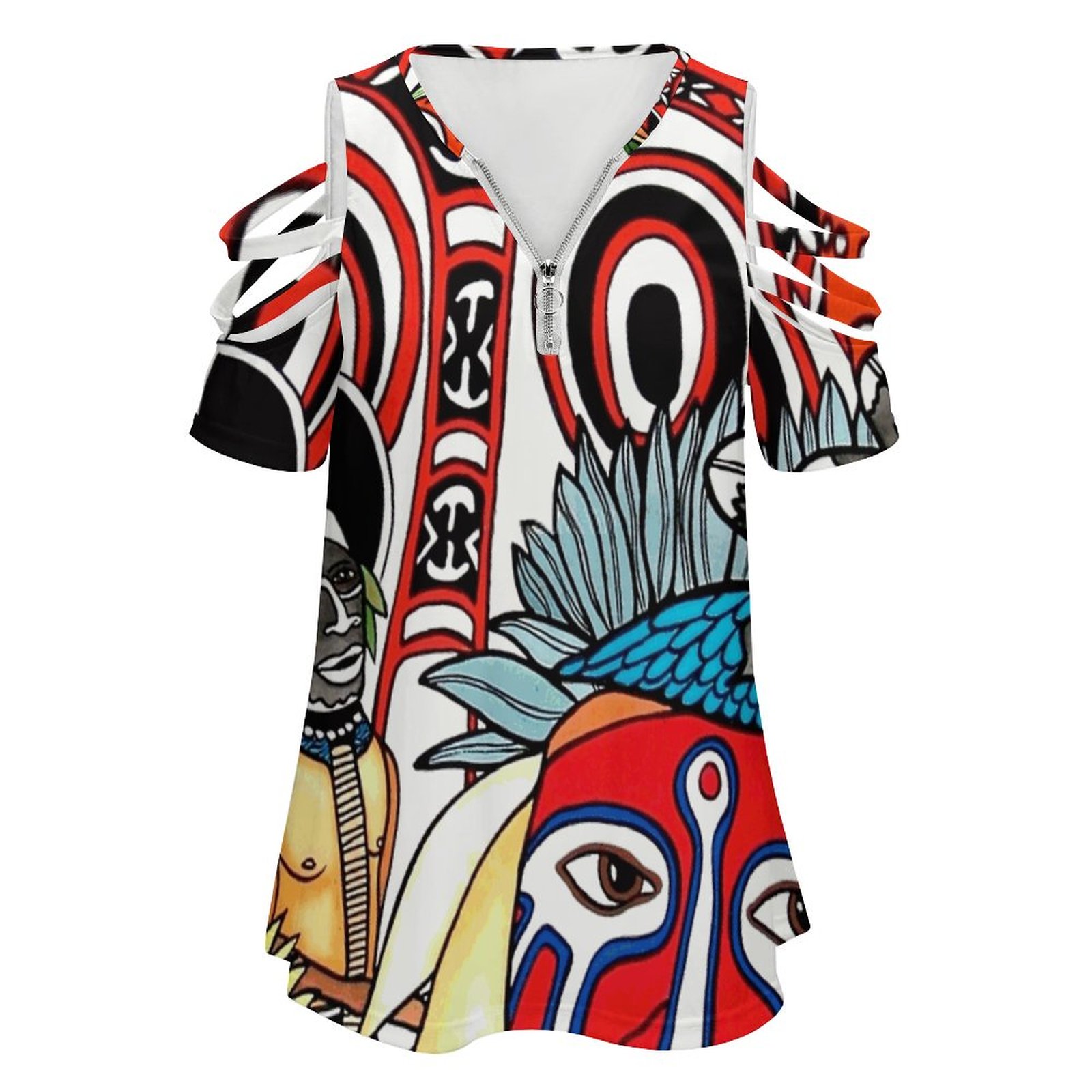女性用半袖VネックTシャツ,VネックプリントTシャツ,カルチ - Women Fashion Png のレビューと価格