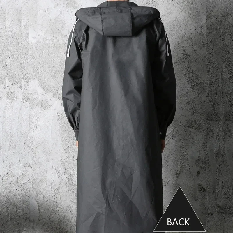男性と女性のための防水ロングフード付きレインコート,黒,大人 - Women'S Fashion Raincoat のレビューと価格