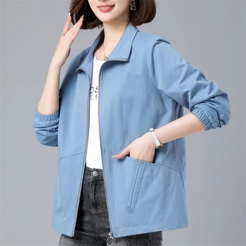 女性のためのエレガントなカラーブロックジッパーボンバージャケ - Women'S Fashion Raincoat のレビューと価格