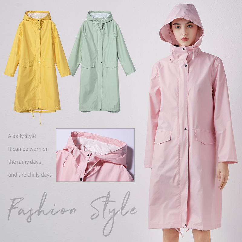 男性と女性のための軽量で通気性のあるレインコート、防水ロング - Women'S Fashion Raincoat のレビューと価格