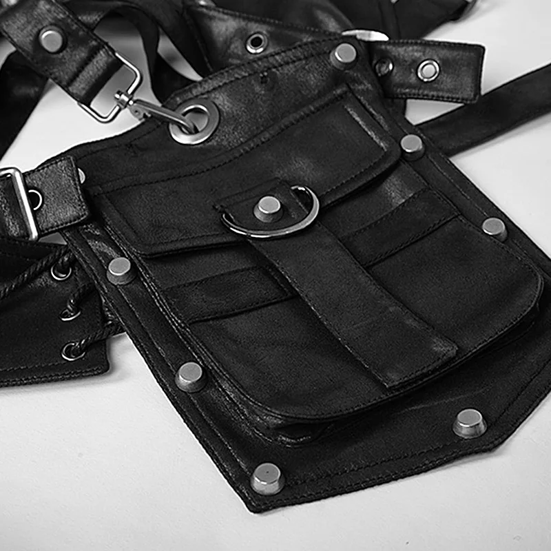 スチームパンク中世革鎧ワンショルダールネッサンスベストポケッ - Women'S Fashion Leather Jacket のレビューと価格