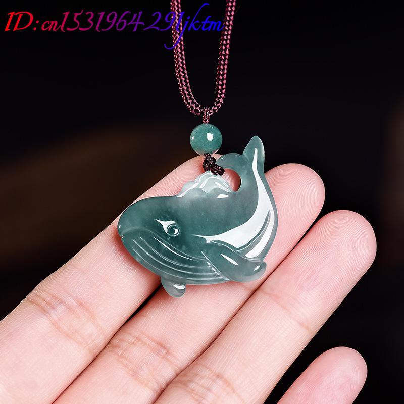 天然ビルマ翡翠クジラペンダントネックレスアクセサリー本物の翡 - Women'S Fashion Gifts のレビューと価格