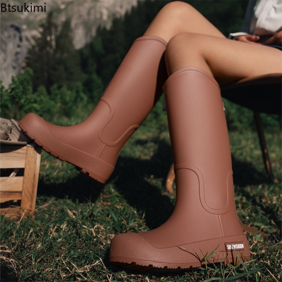 新しい女性のレインシューズ防水ハイチューブブーツファッション - Women'S Fashion Rain Boots のレビューと価格