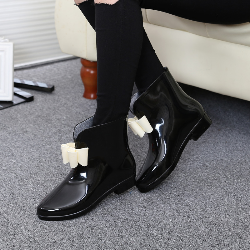 女性用蝶ネクタイ付きブーツ,足首までの長さのレインボーブーツ - Women'S Fashion Rain Boots のレビューと価格