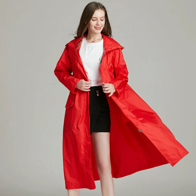 男性と女性のための軽量で防水性のあるロングレインコート,通気 - Women'S Fashion Raincoat のレビューと価格