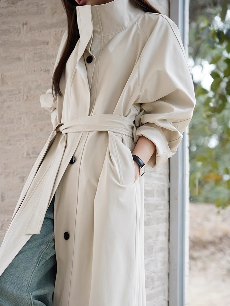 ブラウントレンチレディースファッショナブルレインコートバケー - Women'S Fashion Raincoat のレビューと価格