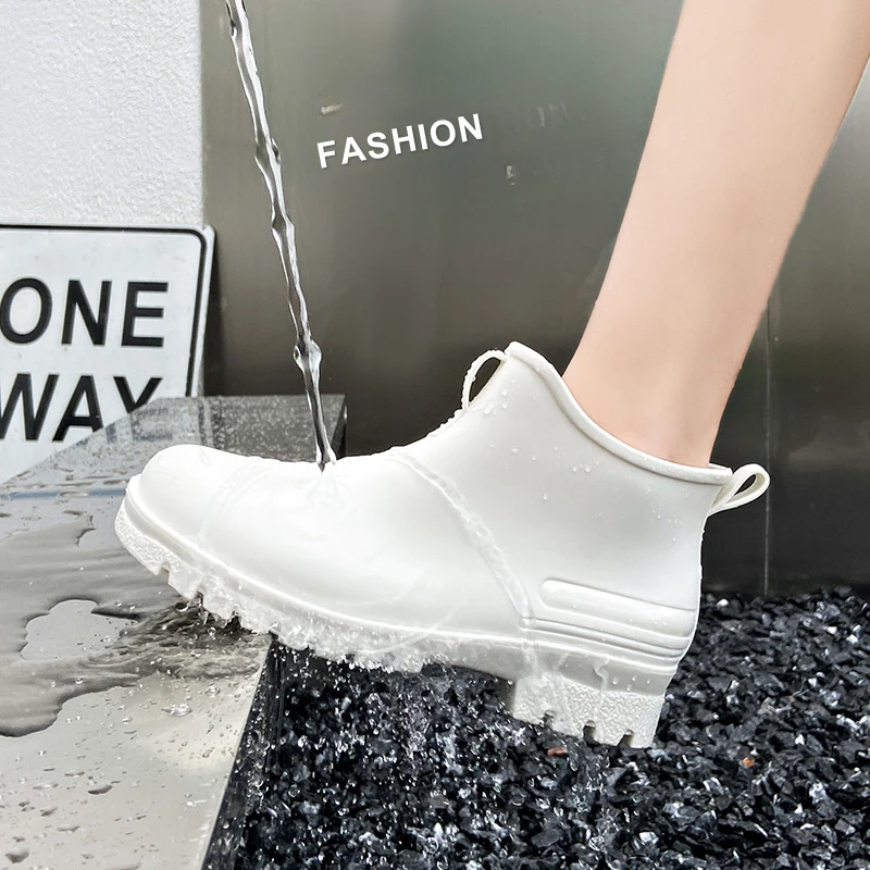 カップルファッションレインブーツ屋外防水耐摩耗性靴女性釣りキ - Women'S Fashion Rain Boots のレビューと価格