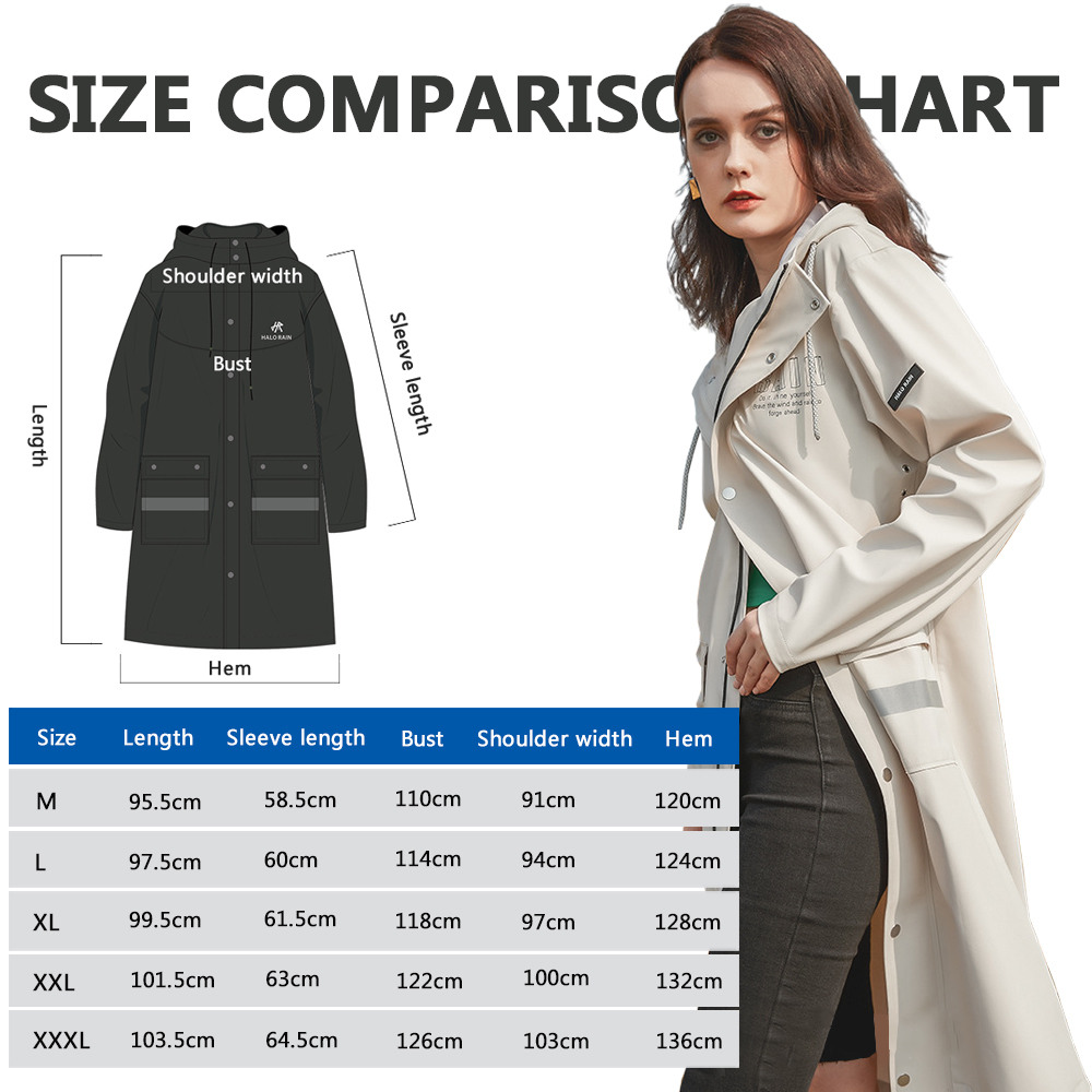 防水ロングレインコート 大人用 ユニセックス フルレングス  - Women'S Fashion Raincoat のレビューと価格