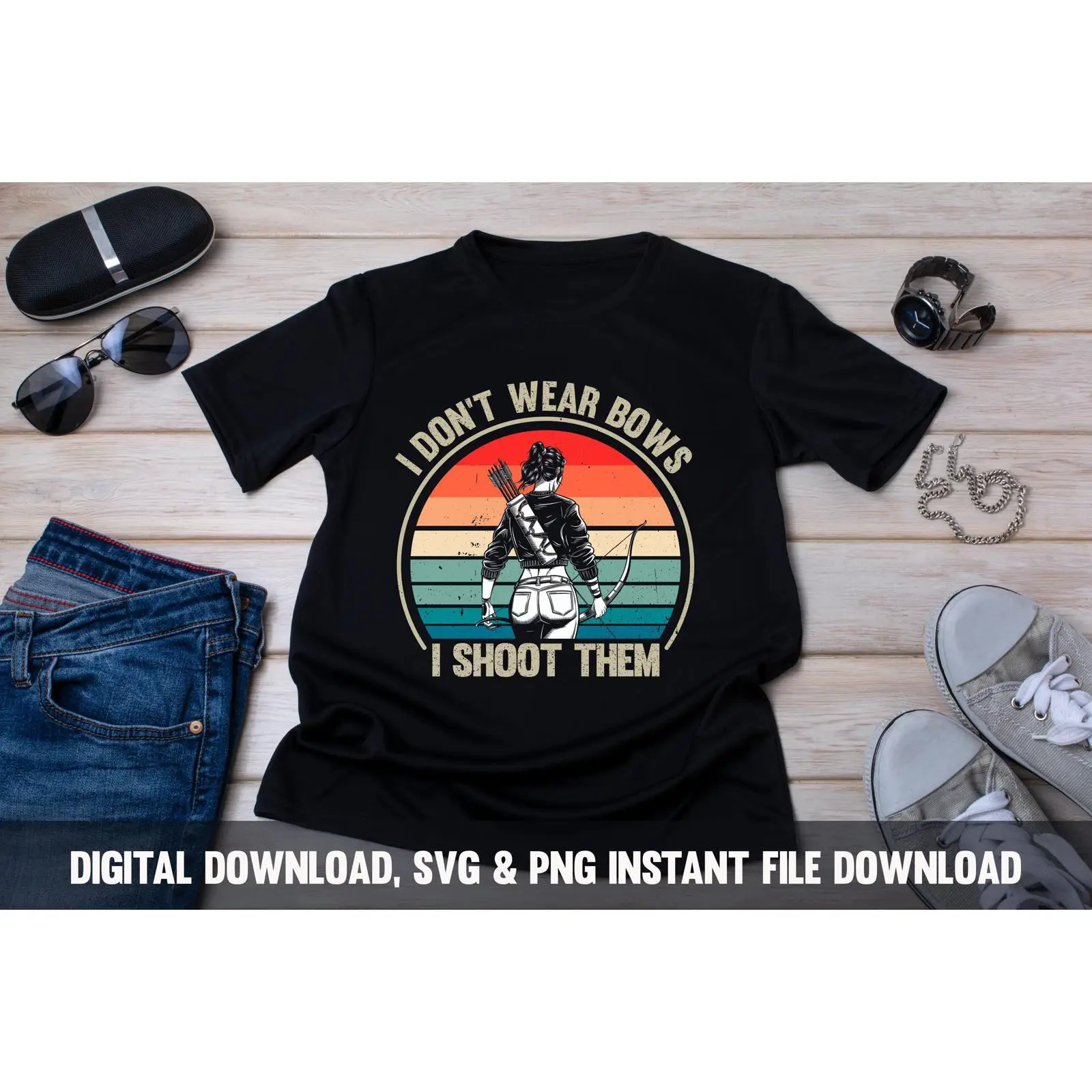 アーチェリーをする女性 SVG PNG ハンティングガール  - Women Fashion Png のレビューと価格