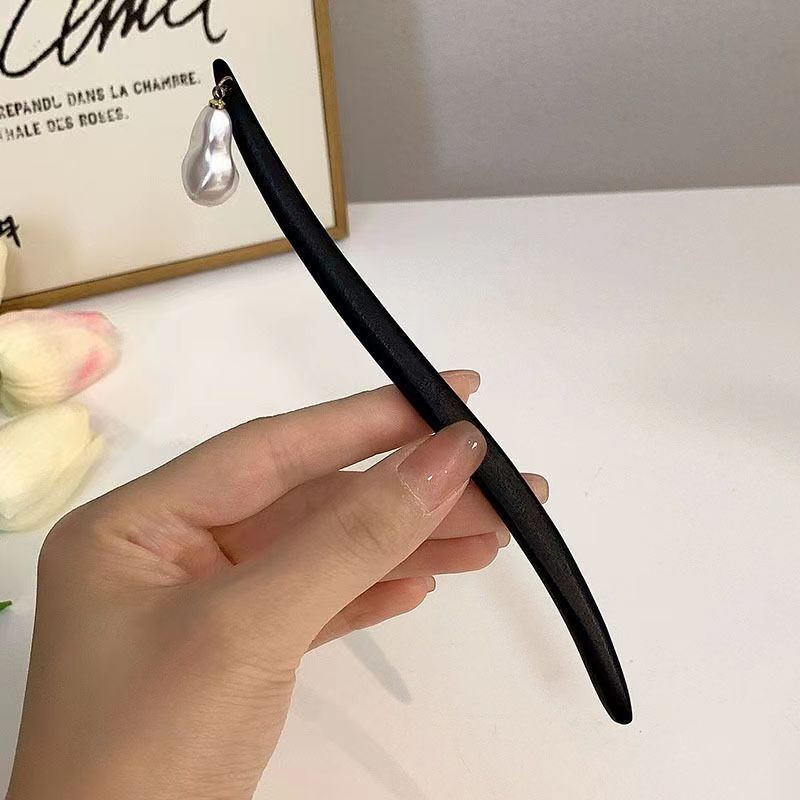 ヴィンテージ中国風の木製花ヘアスティックパールヘアピンジュエ - Women Fashion Hub のレビューと価格