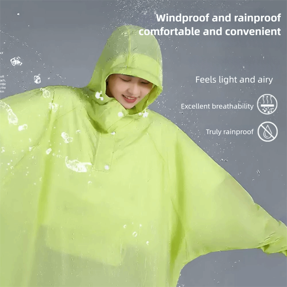 ファッションEVAレインポンチョ 防水二重袖ポンチョ フード - Women'S Fashion Raincoat のレビューと価格