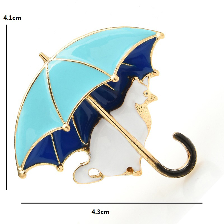 かわいい猫傘ブローチ女性のためのエナメル 4 色キツネ動物パ - Women'S Fashion Umbrella のレビューと価格