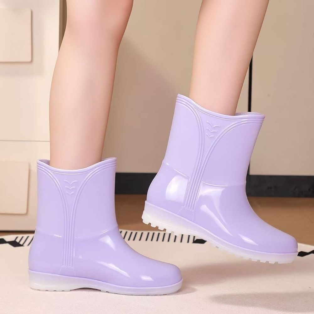 ミッドカーフ丈 レディース レインブーツ 防水 耐摩耗性 ガ - Women'S Fashion Rain Boots のレビューと価格