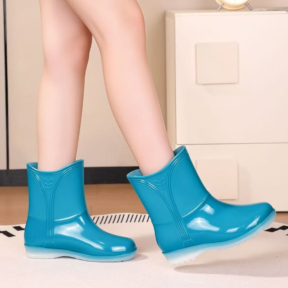 ミッドカーフ丈 レディース レインブーツ 防水 耐摩耗性 ガ - Women'S Fashion Rain Boots のレビューと価格