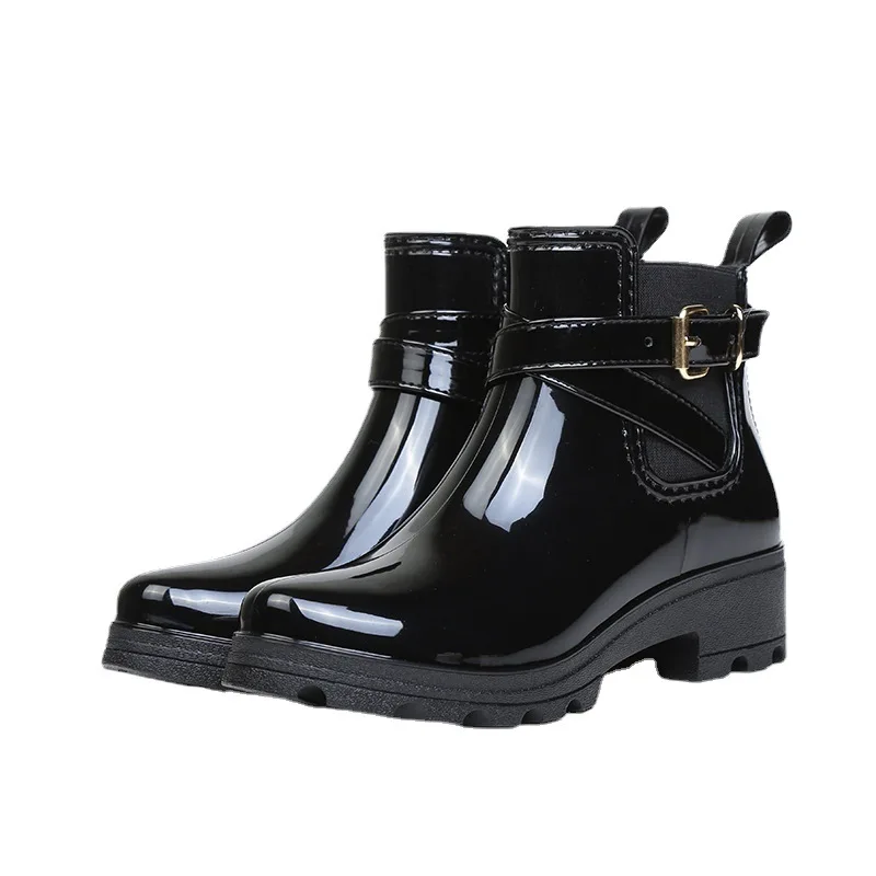女性の靴ファッション防水レインシューズ女性レザーアンクルブー - Women'S Fashion Rain Boots のレビューと価格