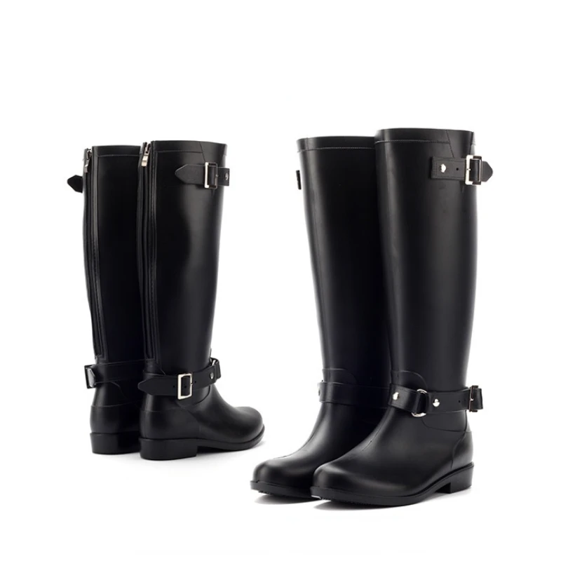 女性用ゴム長靴防水作業ファッションバックジッパーラウンドトゥ - Women'S Fashion Rain Boots のレビューと価格