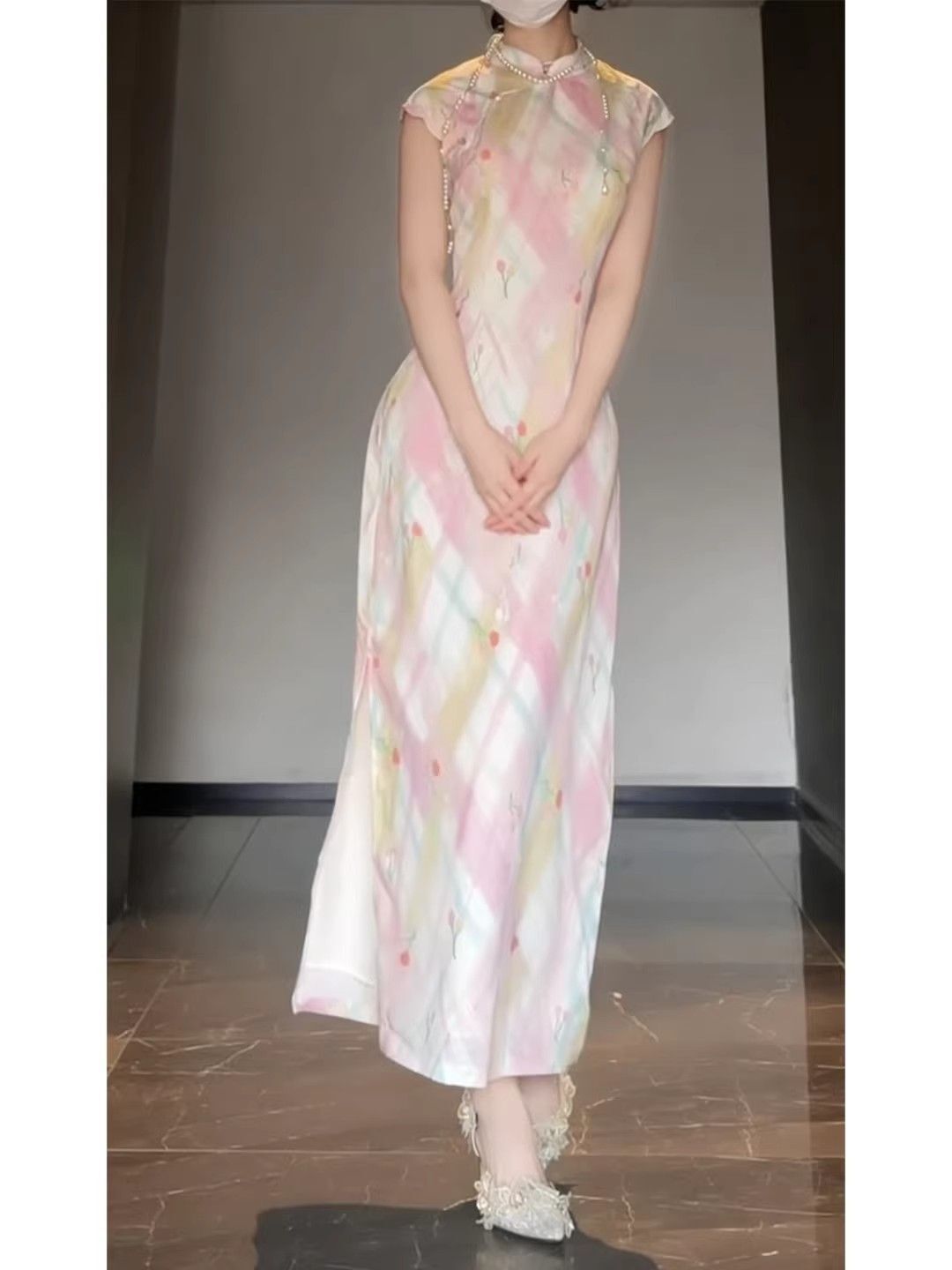 中国風モダン花柄改良チャイナドレス エレガントでスタイリッシ - Floral Summer Dress のレビューと価格