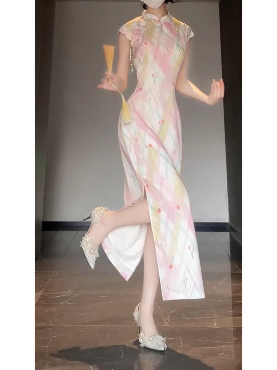 中国風モダン花柄改良チャイナドレス エレガントでスタイリッシ - Floral Summer Dress のレビューと価格